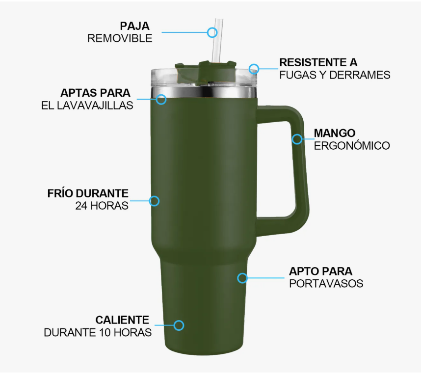 Foto 3 pulgar | Vaso Xtellar Térmico De 40oz Acero Inoxidable Modelo Verde Oscuro