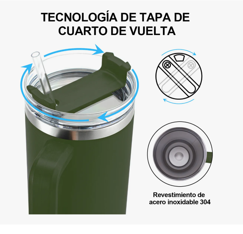 Foto 3 | Vaso Xtellar Térmico De 40oz Acero Inoxidable Modelo Verde Oscuro