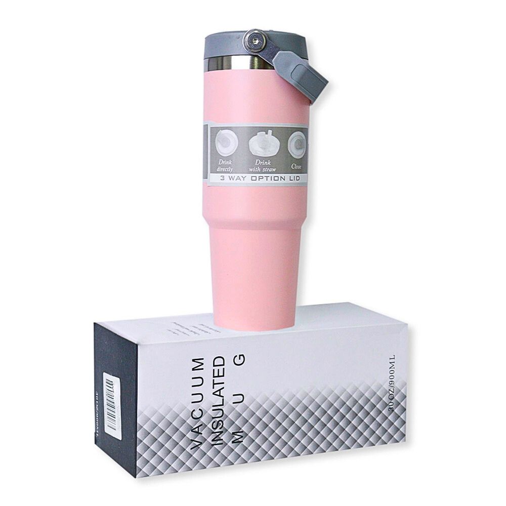 Foto 7 | Termo De Acero Inoxidable En Color Verde Mate Con Tapa Antiderrames  Popote  Agarradera Rosa