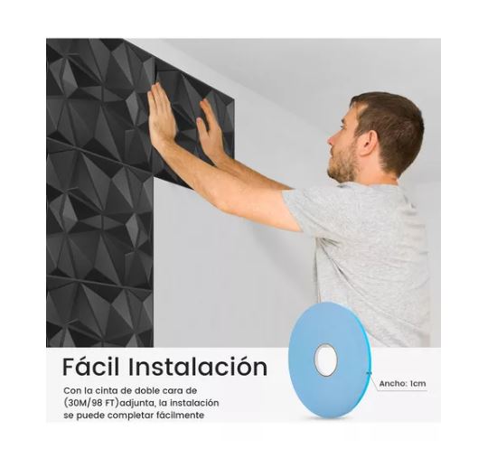Foto 4 pulgar | Paneles Decoración 3d Wünd  Pvc 50x50 cm 12 Piezas