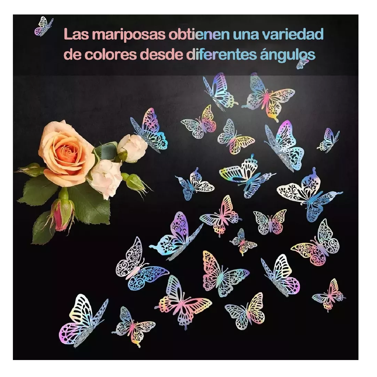 Foto 5 pulgar | Mariposas Decorativas 3d Pared Laser de color Blanco 72 pcs