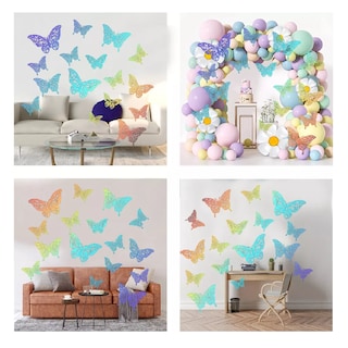 Foto 3 | 72pcs Mariposas Decorativas, 3d Pared Laser De Color Blanco