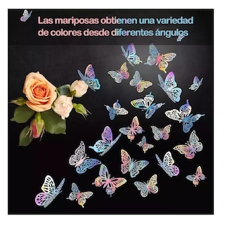 Foto 4 | 72pcs Mariposas Decorativas, 3d Pared Laser De Color Blanco