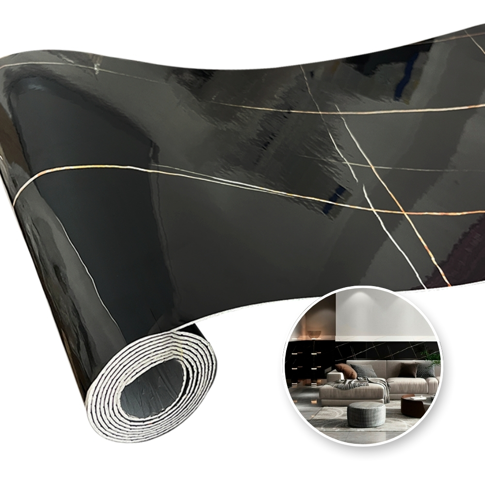 Foto 2 pulgar | Mármol de PVC Autoadherible DecoArt en Rollo 5.4m2 - Mármol Black Mirage