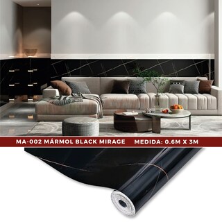 Foto 2 | Mármol de PVC Autoadherible DecoArt en Rollo 5.4m2 - Mármol Black Mirage