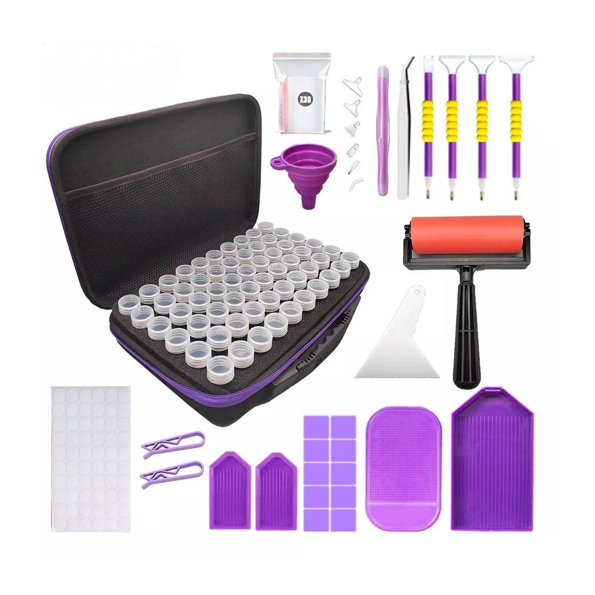 Kit De Pintura De Diamantes 127 Pcs Con Bolsos De 60 Ranuras Eo Safe Imports Esi-15578 Multicolor