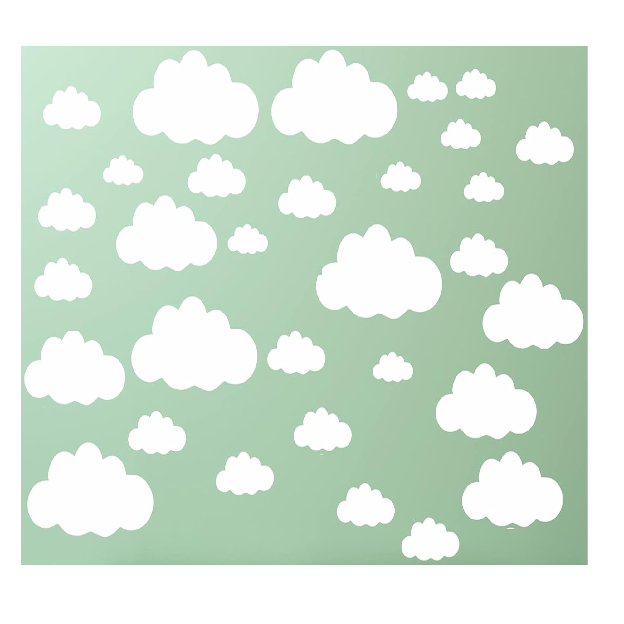 Pegatinas De Pared Big Cloud Desmontables De Vinilo 31 Nubes Blanco