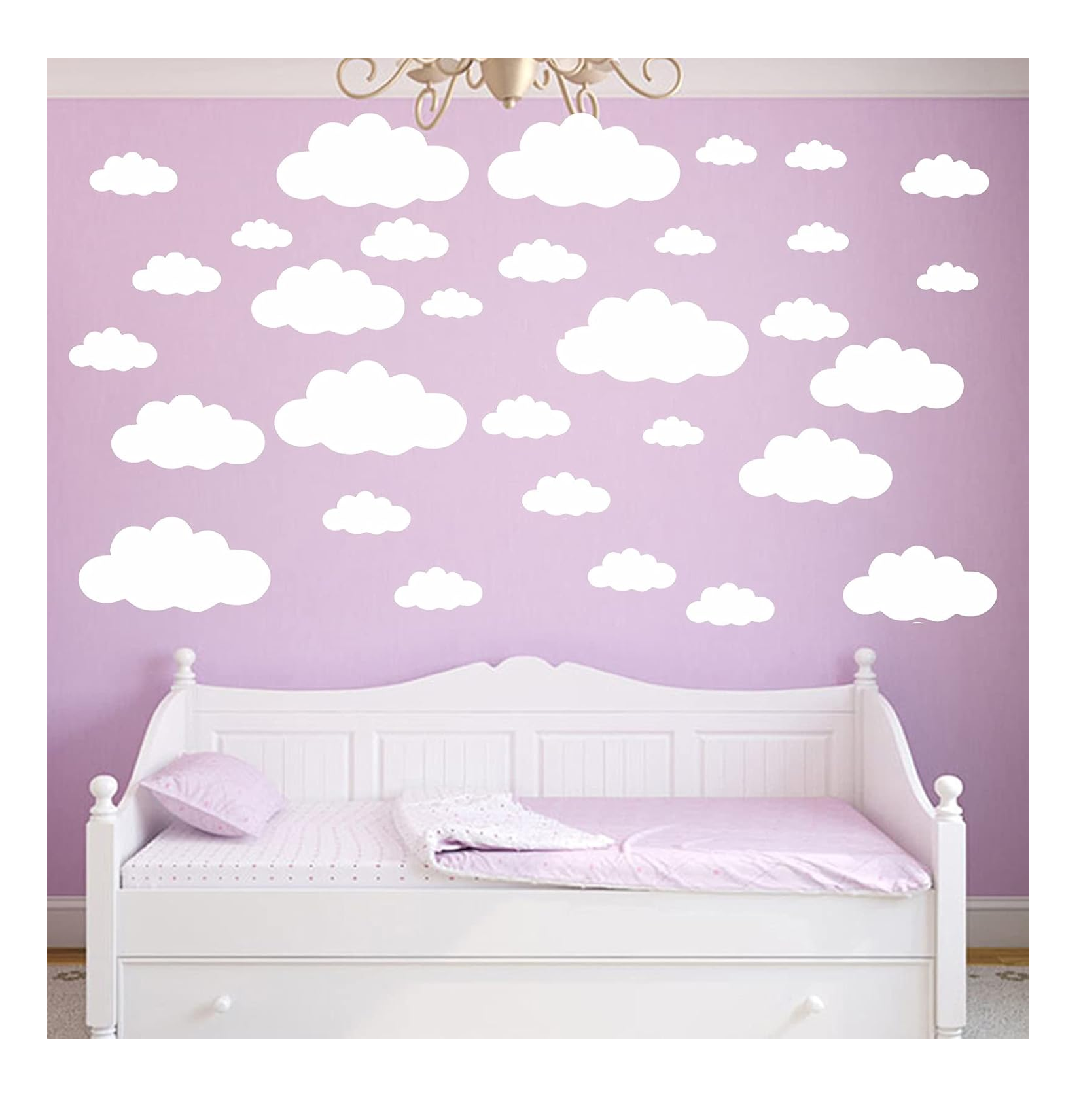 Foto 4 pulgar | Pegatinas De Pared Big Cloud Desmontables De Vinilo 31 Nubes Blanco