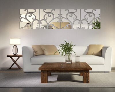 Foto 2 | Vinilo Decorativo Con Acabado De Espejo Con Diseño De Mosaicos Color Plata