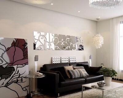 Foto 3 | Vinilo Decorativo Con Acabado De Espejo Con Diseño De Mosaicos Color Plata