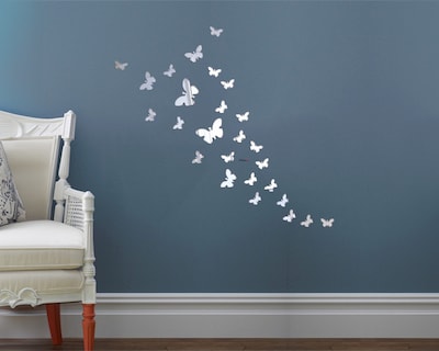 Foto 2 | Vinilo Decorativo Con Acabado De Espejo Con Diseño De Mariposas color Plata