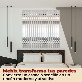 Foto 2 | Pegatina Líneas Decorativas Reflejo Espejo De 5x60cm Color Plata