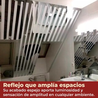 Foto 3 | Pegatina Líneas Decorativas Reflejo Espejo De 5x60cm Color Plata