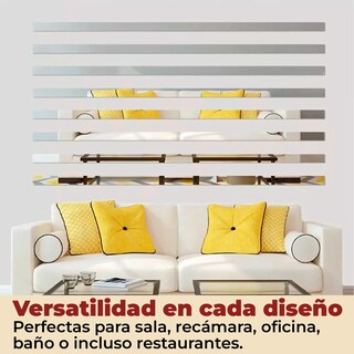 Foto 4 | Pegatina Líneas Decorativas Reflejo Espejo De 5x60cm Color Plata