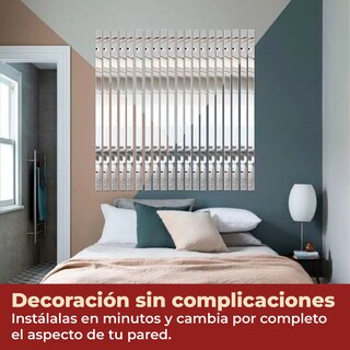 Foto 5 | Pegatina Líneas Decorativas Reflejo Espejo De 5x60cm Color Plata