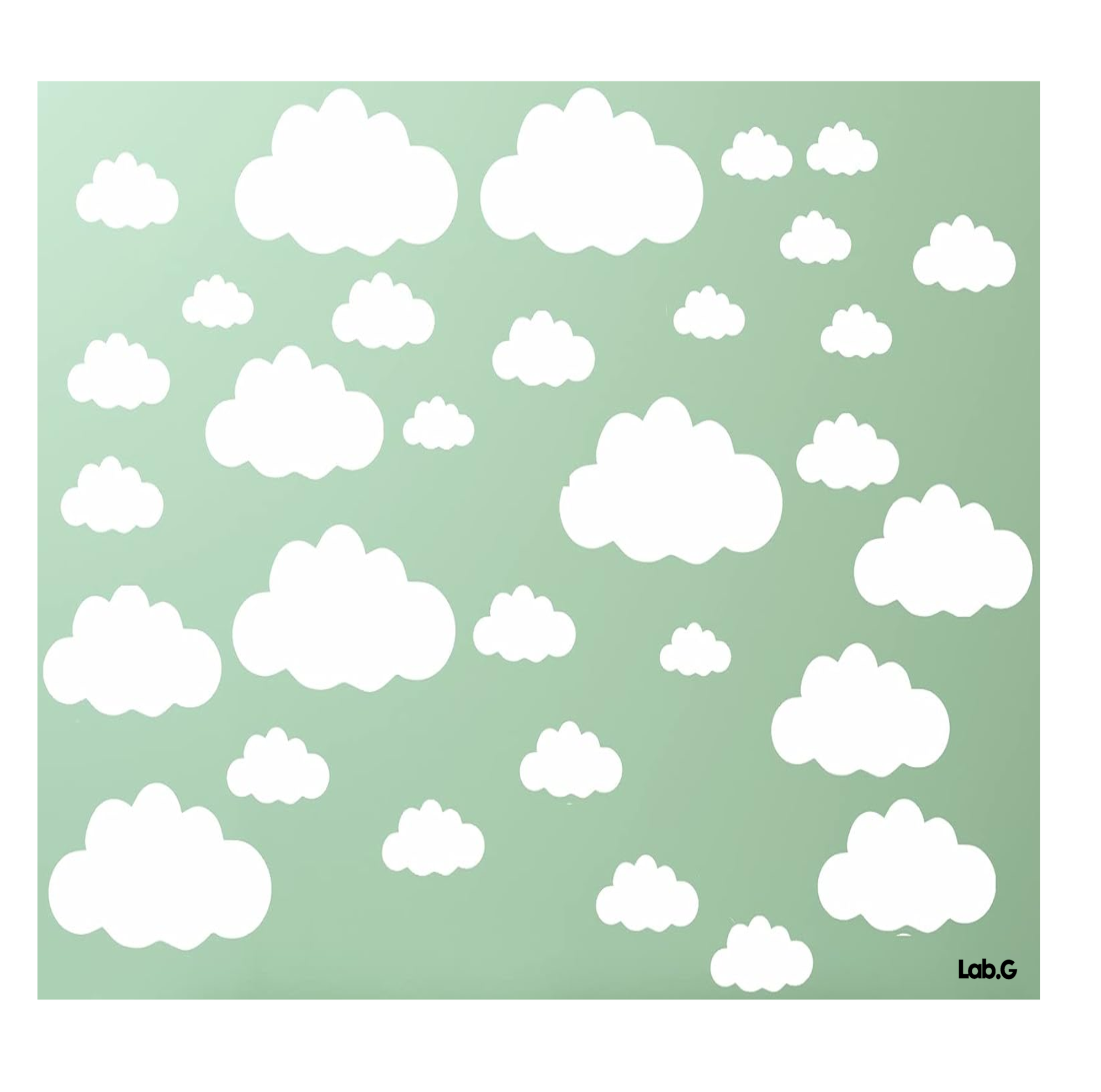 Pegatinas De Pared Big Cloud Desmontables De Vinilo 31 Nubes Blanco
