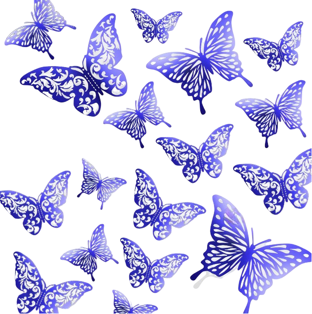 Foto 2 pulgar | 72pzs Xtellar Mariposas Decorativas, 3d Pared Colore Metalicos  Color Azul