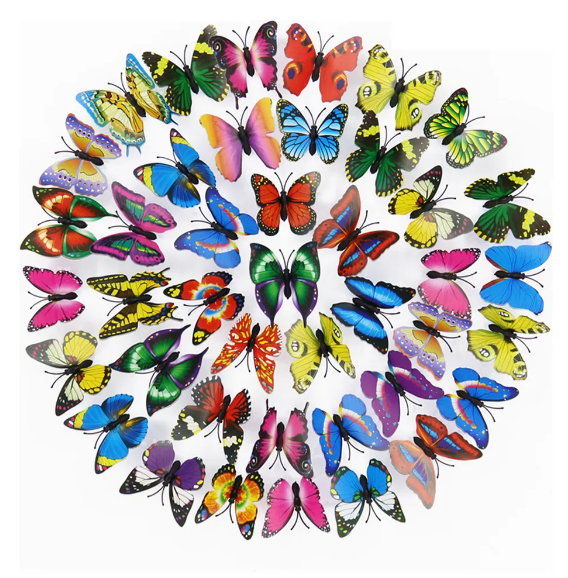 Foto 2 pulgar | Juego De 200 Mariposas 3d Xtellar, Adhesivos Decorativos De Pared Aspiracionales