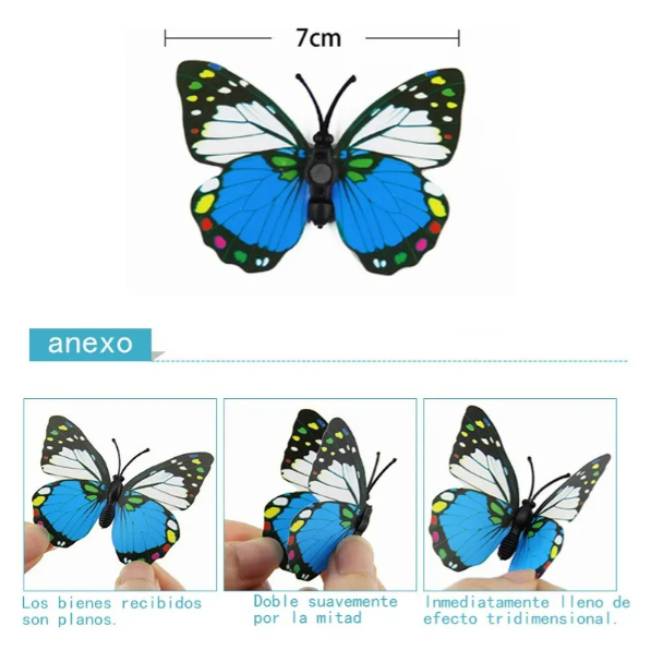 Foto 3 pulgar | Juego De 200 Mariposas 3d Xtellar, Adhesivos Decorativos De Pared Aspiracionales