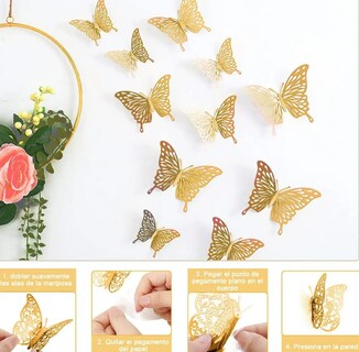 Foto 3 | Conjunto Elegante De 108 Pegatinas 3d Xtellar De Mariposa Para Decoración Aspiracional De Eventos