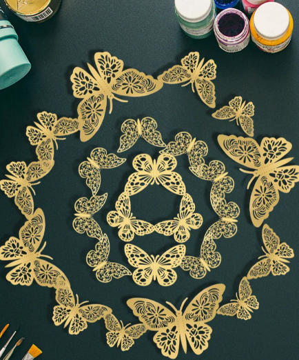 Foto 5 pulgar | Conjunto Elegante De 108 Pegatinas 3d Xtellar De Mariposa Para Decoración Aspiracional De Eventos