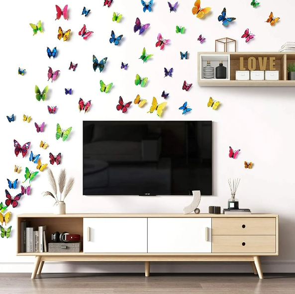 Foto 5 pulgar | Xtellar Set De 200 Mariposas Decorativas 3d En Pvc - Transforma Tu Espacio Con Estilo