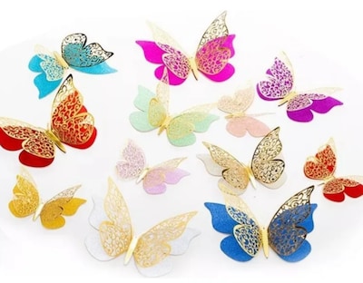 Foto 1 | Xtellar Vinilos Decorativos Pared 3d Mariposas En Doble Capa Con 96 Piezas
