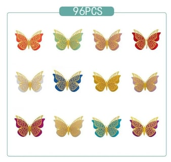 Foto 2 | Xtellar Vinilos Decorativos Pared 3d Mariposas En Doble Capa Con 96 Piezas