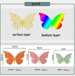Foto 3 | Xtellar Vinilos Decorativos Pared 3d Mariposas En Doble Capa Con 96 Piezas