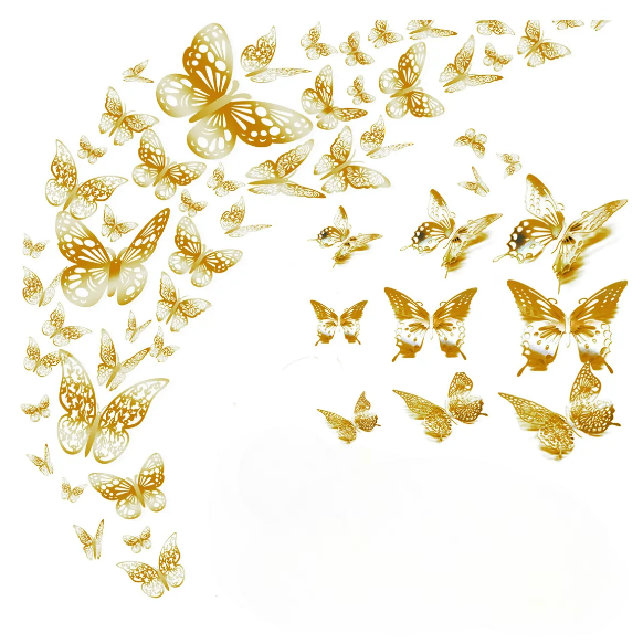 Foto 2 pulgar | Xtellar Mariposas Decorativas 3d Metálicas, Pack De 144, Perfectas Para Embellecer Tu Hogar