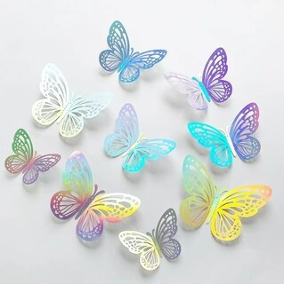 Foto 3 | Xtellar Mariposas 3d Metálicas Decorativas Adhesivas Para Pared - 144 Piezas Mágicamente Versátiles