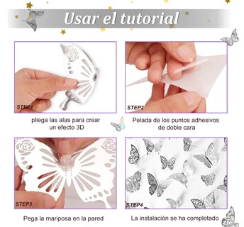 Foto 3 | Xtellar Mariposas Decorativas 3d Metálicas, Pack De 144, Perfectas Para Embellecer Tu Hogar