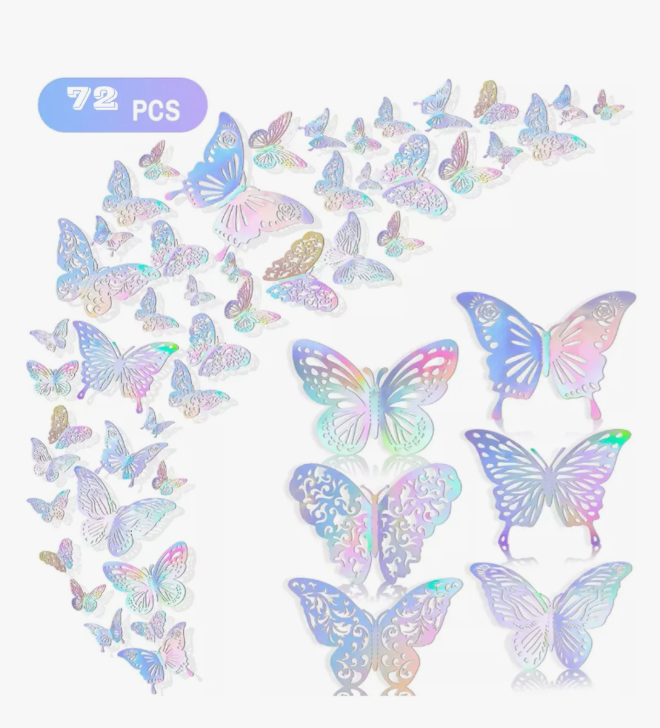 Foto 1 | 72pzs Mariposas Decorativas Xtellar 3d Pared Metalicos Color Plata