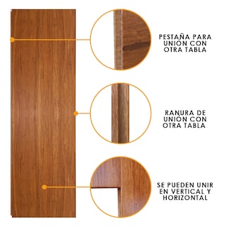 Foto 2 | Piso 100% De Bambú Carbonizado Liso Vertical