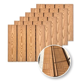Foto 2 | Piso Deck Madera Natural Wpc Modular Jardín 30x30cm Fácil Instalación 6pzs