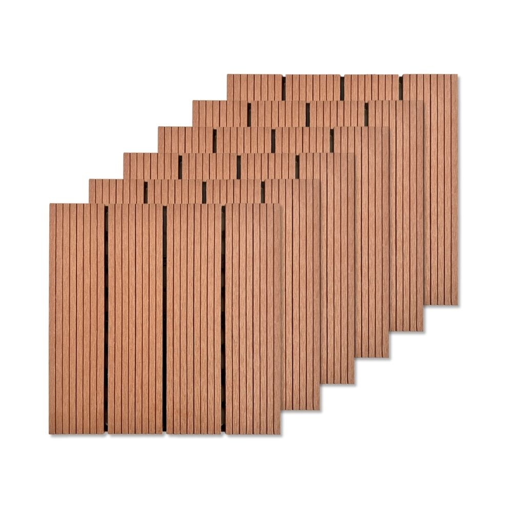 Piso Deck Ladrillo Wpc Modular Jardín 30x30cm Fácil Instalación 6pzs