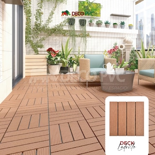 Foto 3 | Piso Deck Ladrillo Wpc Modular Jardín 30x30cm Fácil Instalación 6pzs