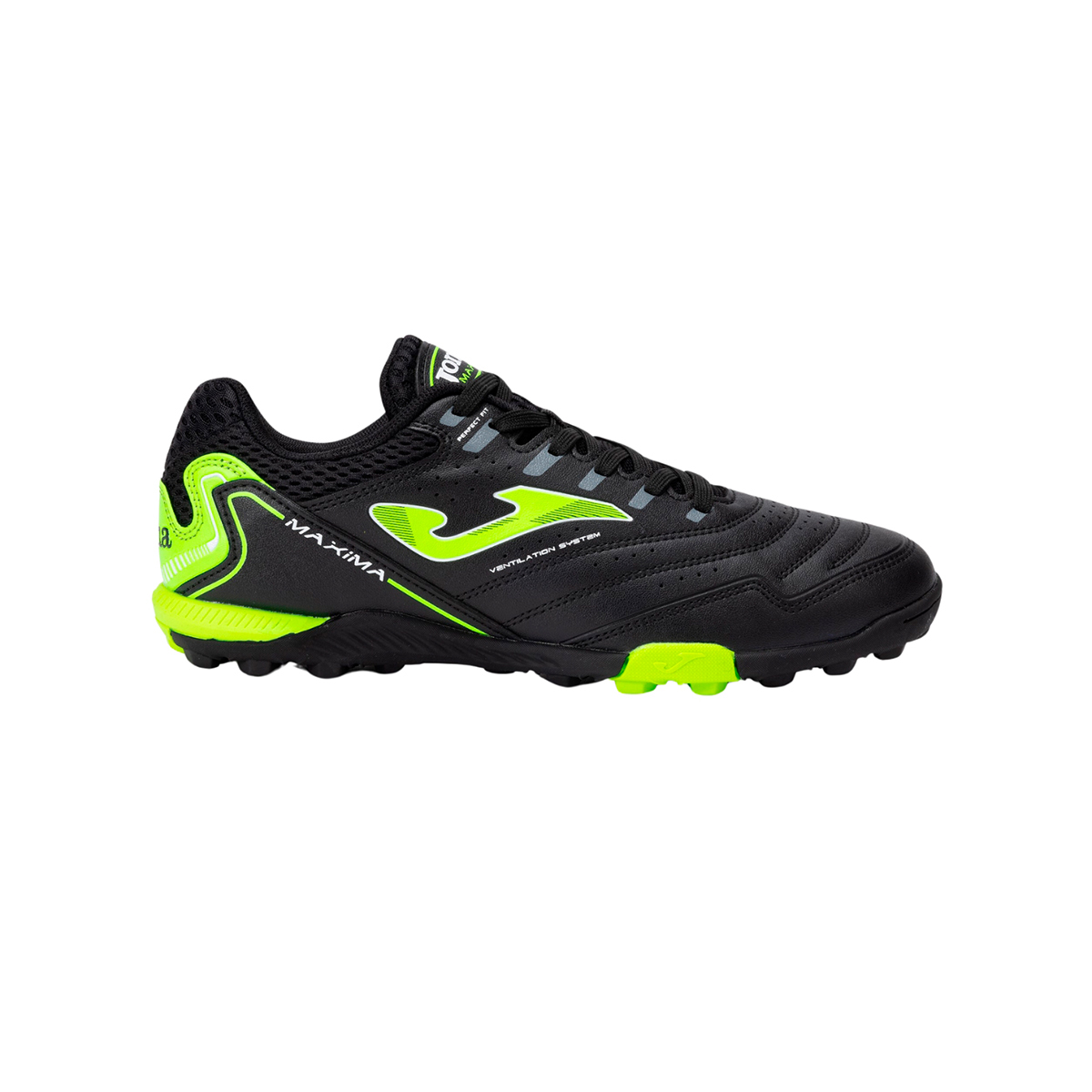 Tenis Joma Maxima Turf Negro Verde Fútbol Rápido Resistente