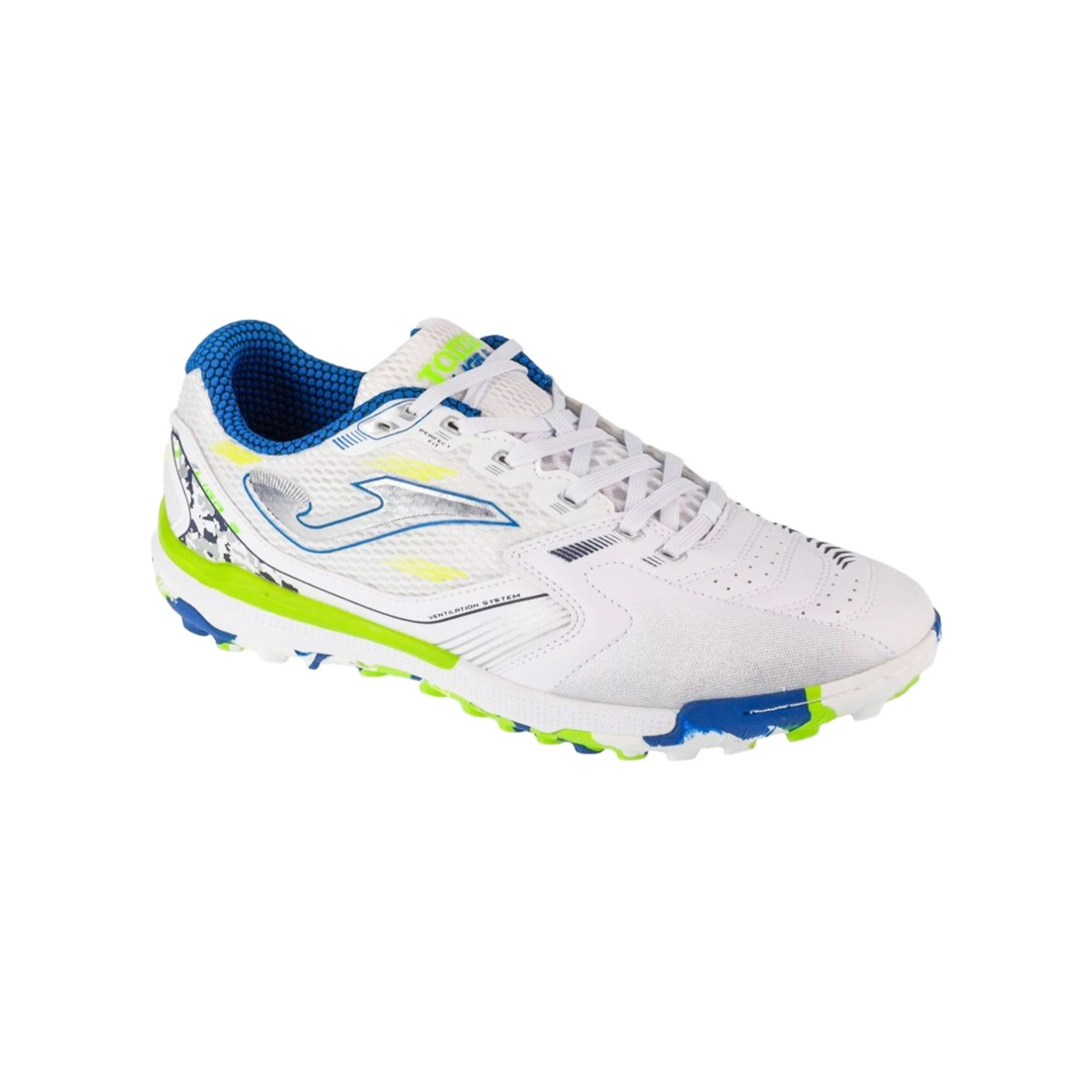 Tenis Fútbol Joma Liga 5 2402 Turf Suela Multitaco Blanco