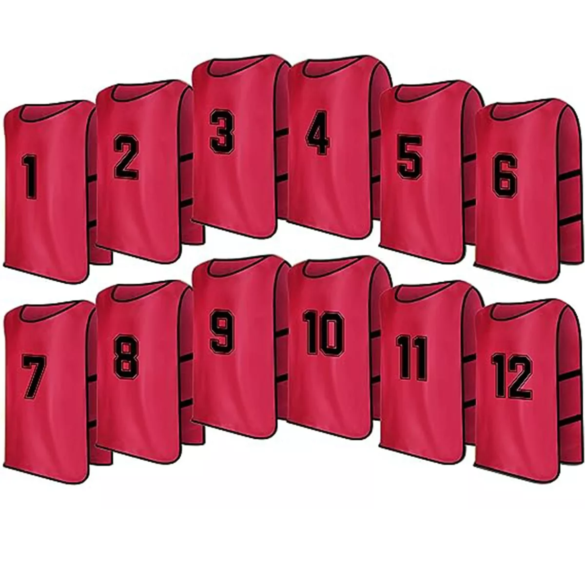 Set 12 Casacas Chaleco Entrenamiento Deportivo Futbol Adulto Eo Safe Imports Esi-13997 Rojo