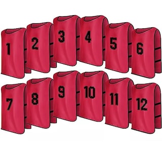 Foto 1 | Set 12 Casacas Chaleco Entrenamiento Deportivo Futbol Adulto Eo Safe Imports Esi-13997 Rojo