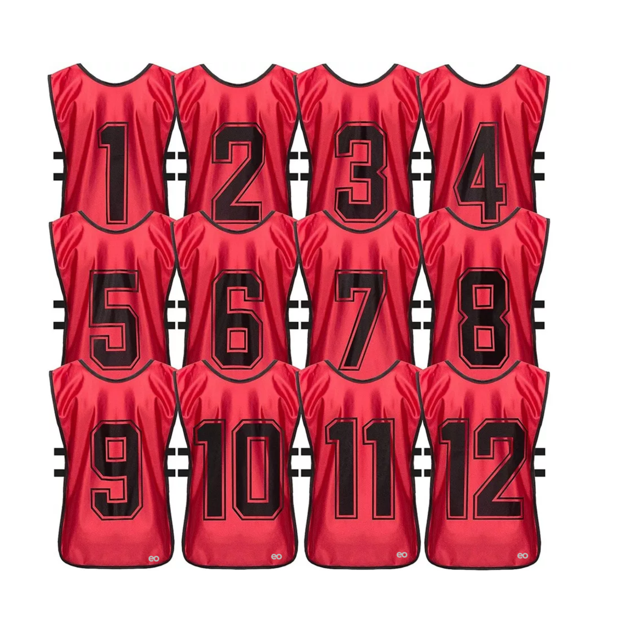 Foto 3 pulgar | Set 12 Casacas Chaleco Entrenamiento Deportivo Futbol Adulto Unitalla Eo Safe Imports Esi-13997-1 Rojo