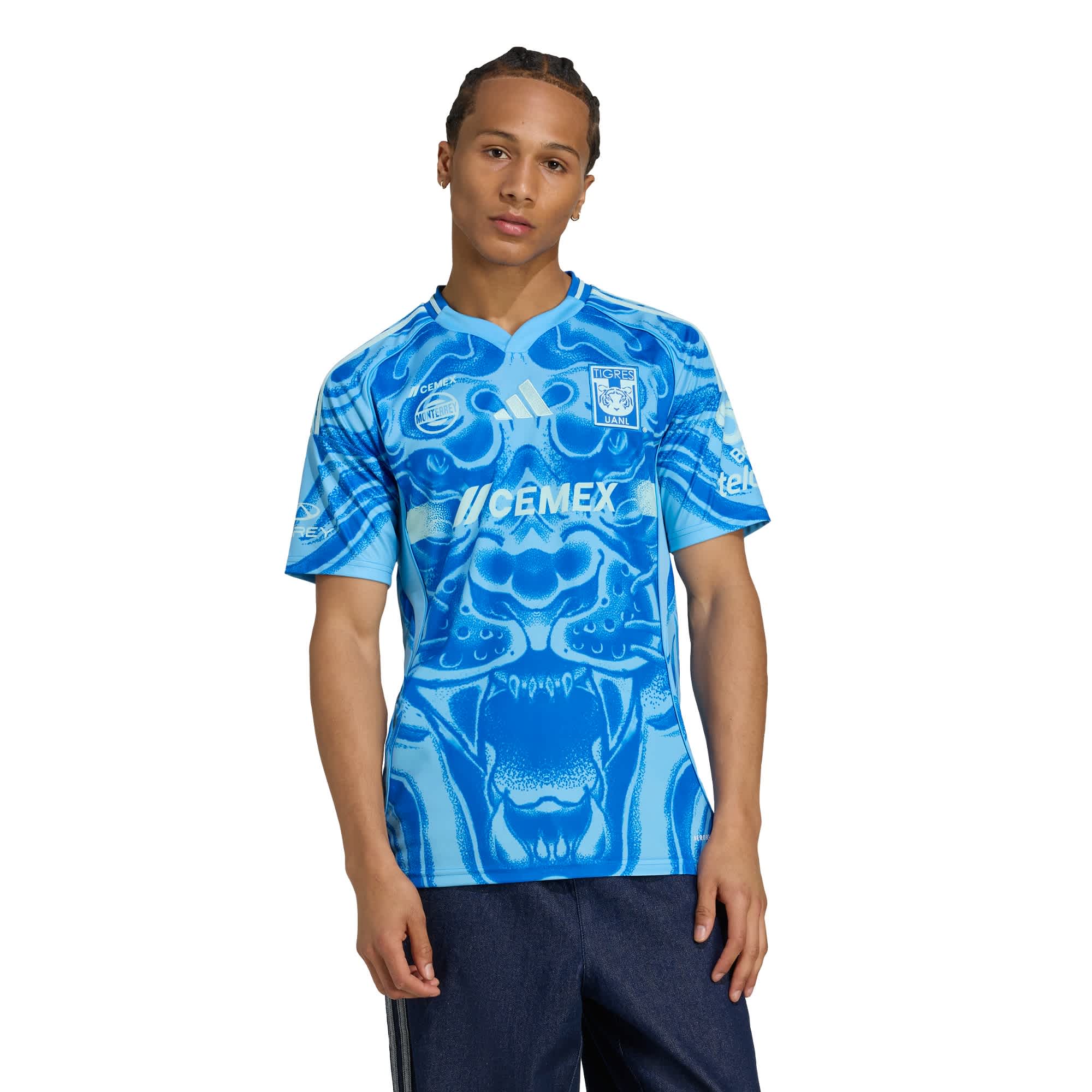 Foto 3 pulgar | Playera Visitante Tigres Uanl 25/26 Adidas Azul Hombre