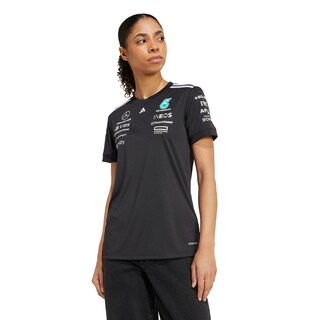 Foto 2 | Playera De Piloto Mercedes - Amg Petronas F1 Team Adidas Negro Mujer