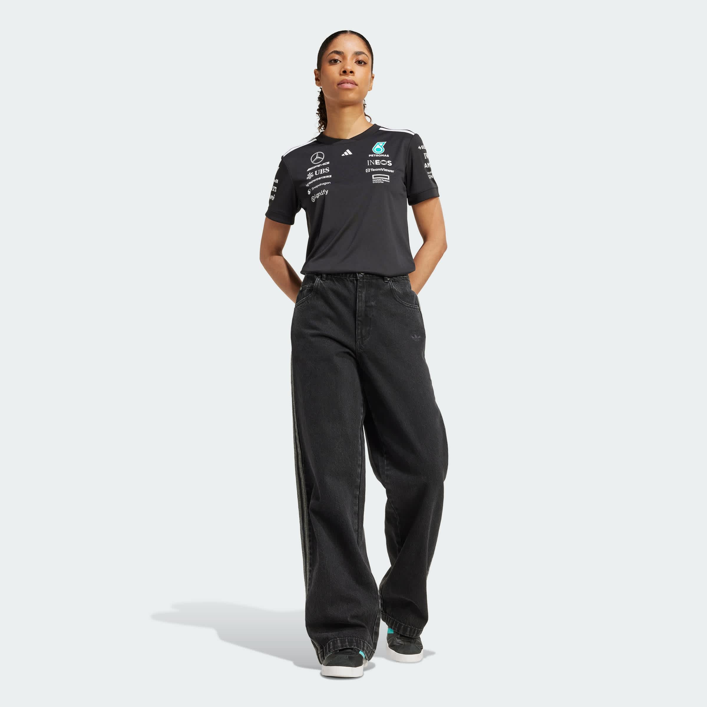 Foto 9 pulgar | Playera De Piloto Mercedes - Amg Petronas F1 Team Adidas Negro Mujer