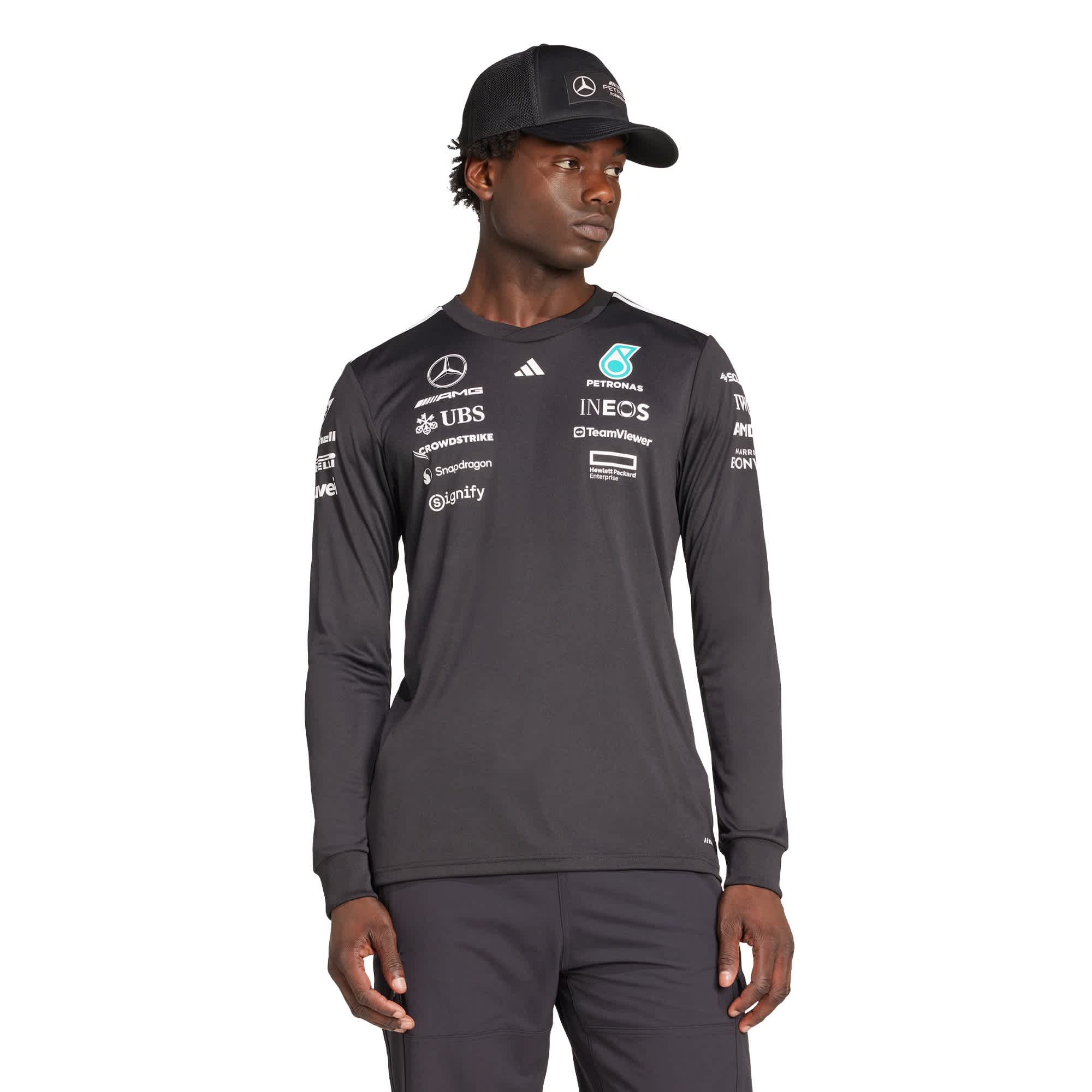 Foto 3 pulgar | Jersey Manga Larga De Piloto Mercedes - Amg Petronas Formula One Team Adidas Negro Hombre