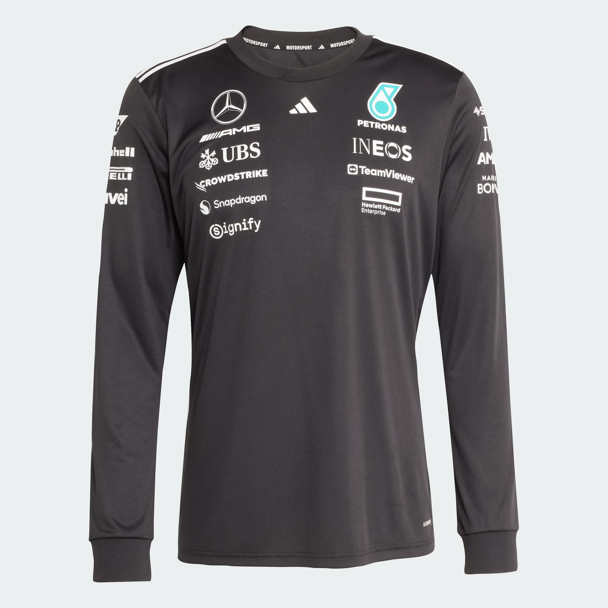 Foto 4 pulgar | Jersey Manga Larga De Piloto Mercedes - Amg Petronas Formula One Team Adidas Negro Hombre