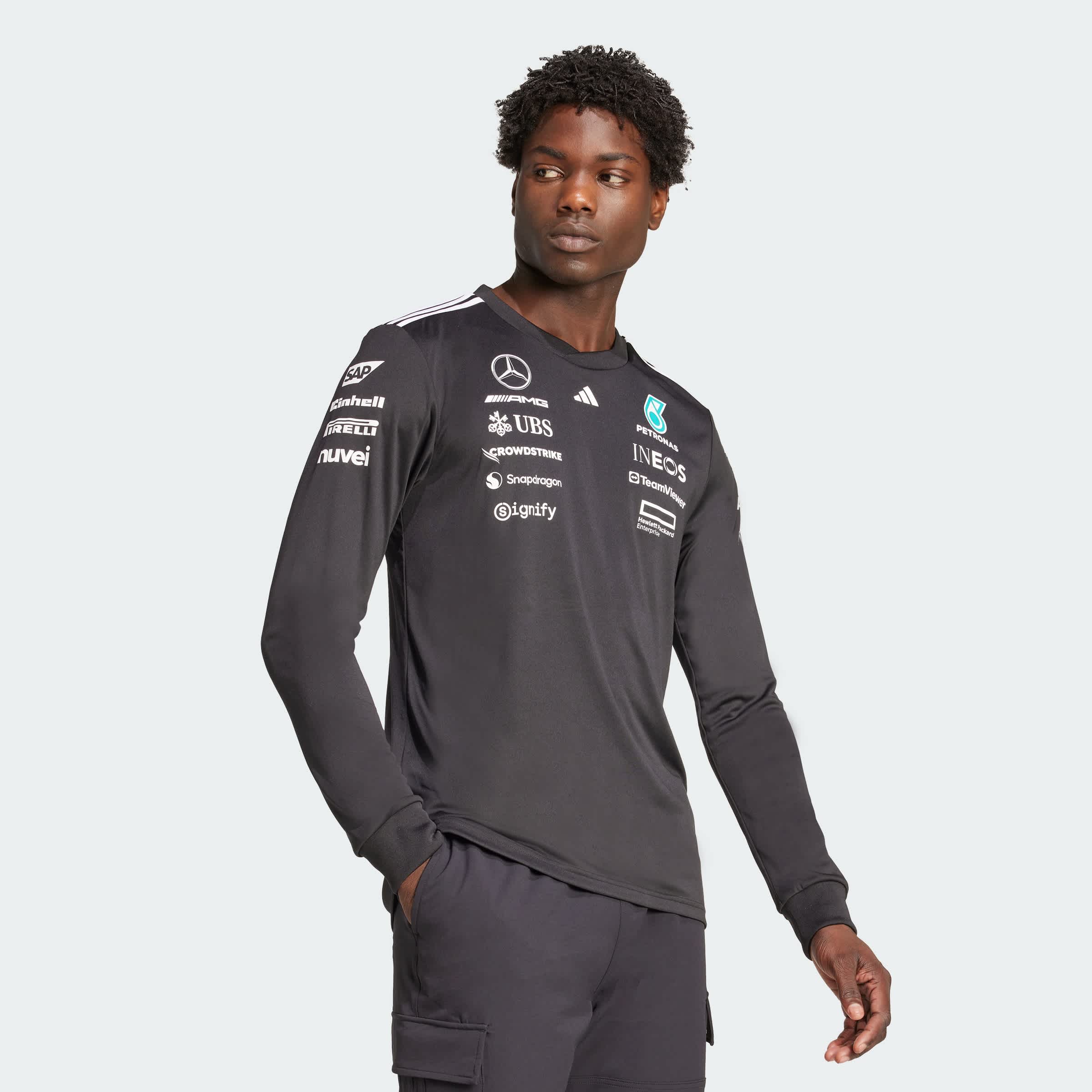 Foto 6 pulgar | Jersey Manga Larga De Piloto Mercedes - Amg Petronas Formula One Team Adidas Negro Hombre