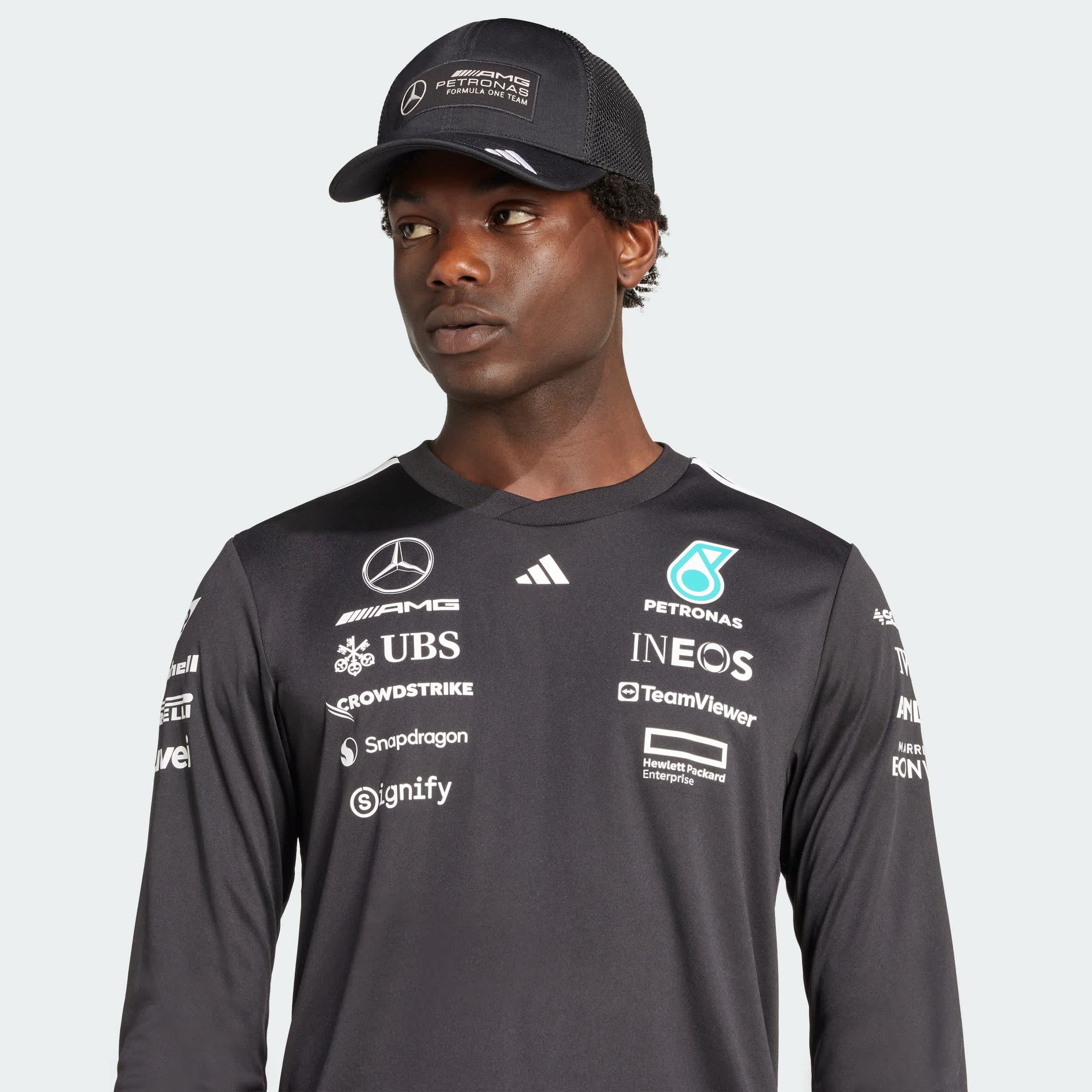 Foto 7 pulgar | Jersey Manga Larga De Piloto Mercedes - Amg Petronas Formula One Team Adidas Negro Hombre