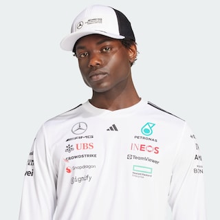 Foto 6 | Playera Oficial Blanca Manga Larga De Piloto Mercedes - Amg Petronas F1 Team Adidas Blanco Hombre